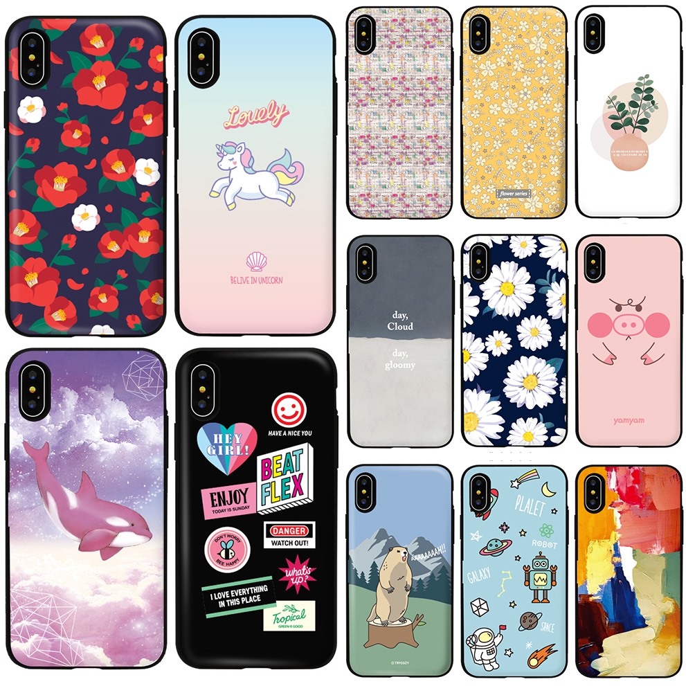 圖案插畫 手機殼 側開卡夾│iPhone 17 Pro Max Air 16e 16 Plus 15 14 12 SE