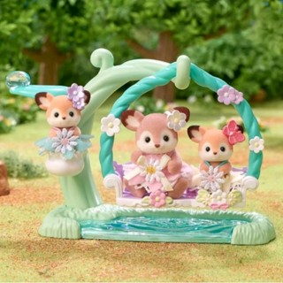 森林家族 梅花鹿水邊鞦韆 拆售 梅花鹿寶寶 梅花鹿嬰兒