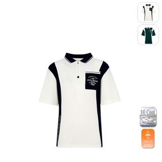 【fila】男性 抗uv 吸濕排汗 短袖 運動polo衫-米白 1pox-5008-iv
