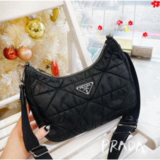 二手旗艦 PRADA 黑色 尼龍布 三合一 肩揹包 腋下包 麻將包 (中友店)