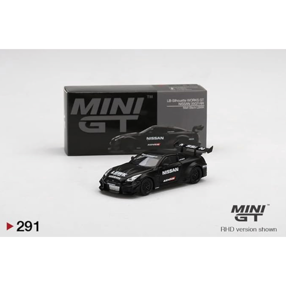 （聖源）MINI GT No.291 LB-Silhouette WORKS Nissan GT-R R35 消光黑色