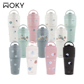 【WOKY X 方坊】聯名渾圓杯鈦陶瓷770ml(附矽膠粗吸管+Tritan彈跳粗吸管)