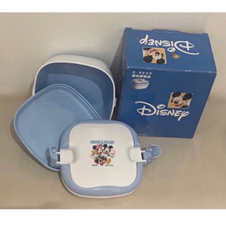 全新 DISNEY 迪士尼 米妮 米奇 雙色便當盒 S-8800 雙層餐盒 耐熱便當盒