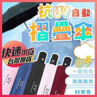 【自動摺疊傘】抗UV自動摺疊傘 雨傘 摺疊傘 陽傘 抗UV傘 防曬傘 雨傘 自動傘 折疊傘 晴雨傘 遮光傘 享樂屋