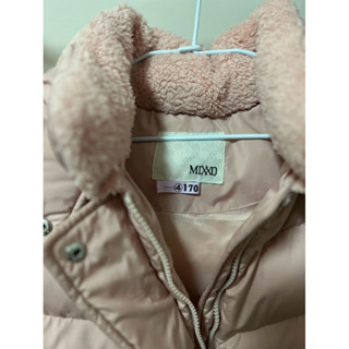 Mixxo 羽絨背心 保暖背心 帽子背心 粉紅色