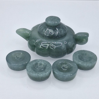 天然A貨 危藍水 南瓜茶壺套組/鵝鵝天然翡翠/A0186308