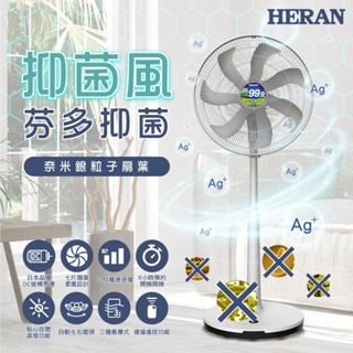 鑫冠鑫↘禾聯HERAN HDF-16AH76G 16吋/奈米銀 抑菌王DC扇/電風扇