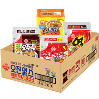 OTTOGI不倒翁 泡麵組合（海鮮風味烏冬泡麵 5入 +辣味金拉麵5入＋辛辣拉麵5入＋快速拉麵5 入）