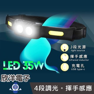 35W 輕量感應式頭燈 (HK-K6808) LED頭燈 COB頭燈 感應頭燈 LED強光頭燈