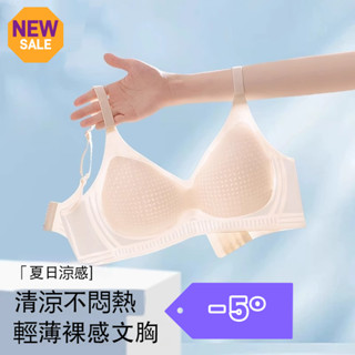 ✨夏季涼感內衣✨冰絲無痕內衣 超薄內衣 無鋼圈內衣 冰涼內衣 夏天透氣內衣 細肩帶 BC罩杯內衣大胸顯小集中內衣加大碼