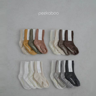 Peekaboo 新色純棉配色襪子組【現貨+預購】嬰兒襪子 小腿襪 兒童襪子 寶寶襪子 新生兒襪子 女童襪子 韓國童裝