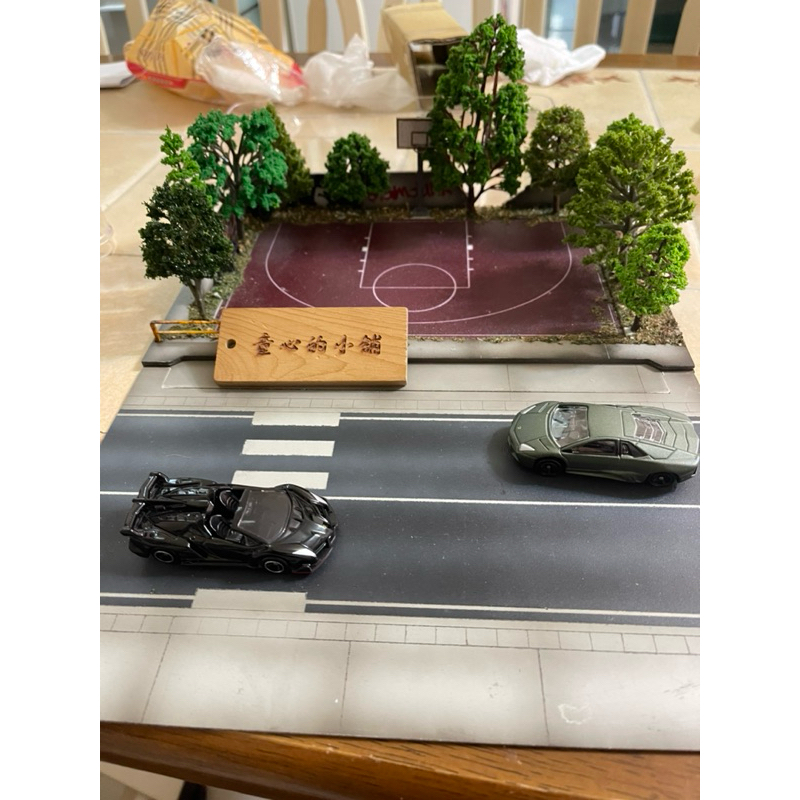 MiniCreek1:64 場景 戶外籃球場 灌籃高手 赤木 安西 櫻木 流川 微縮場景 tomica minigt