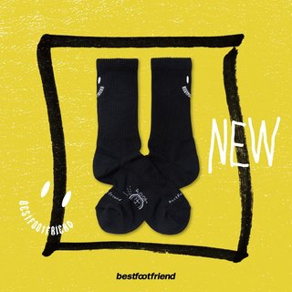 BEST FOOT FRIEND BF24097-BK NEW SMILE 笑臉 BFF 中筒襪 小腿襪 (黑色)