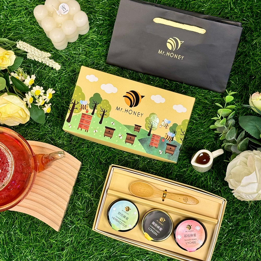 ｜Mr.HONEY 蜂蜜先生｜甜心禮盒-三入 附禮袋 伴手禮 交換禮物 新年/端午/中秋禮盒 教師禮 生日禮