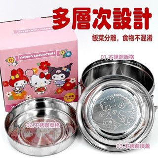 三麗鷗～圓型雙層不鏽鋼便當盒（童趣款）