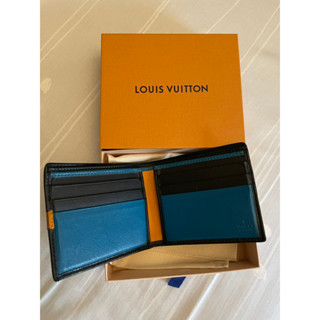 二手 先聊聊再下標 Gucci 男用 皮夾 藍橘配色