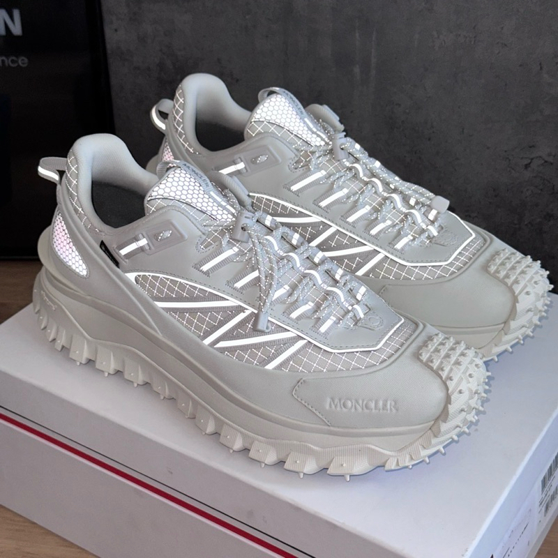 【實拍】Moncler Trailgrip GTX 機能反光白色運動鞋｜ASCE