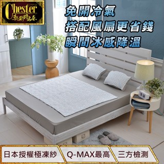 【契斯特】涼蓆 獨立筒床墊 冰涼墊 Qmax 日本授權極凍紗恆溫27度涼墊+枕墊組 臺灣限定版(單人 雙人 加大款)