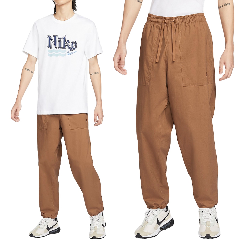 Nike NK Club Barcelona Pant 男款 棕色 抽繩 寬鬆 休閒 綁繩 長褲 FN3097-281