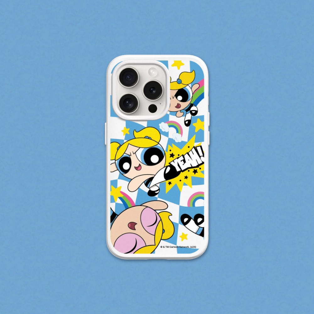 犀牛盾 適用iPhone SolidX強化吸震緩衝防摔手機殼∣飛天小女警系列/泡泡 - 可愛格紋款