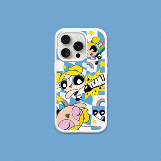 犀牛盾 適用iPhone SolidSuit防摔背蓋手機殼∣飛天小女警系列/泡泡 - 可愛格紋款