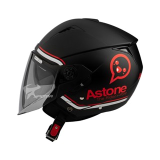 【ASTONE】安全帽 RST AQ11 消光黑/紅 內建墨片 內鏡 內襯可拆 半罩帽 3/4罩 205｜耀瑪騎士