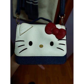Hello kitty 細背帶皮革小方包 側背包 肩背包