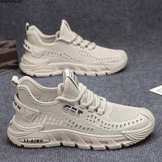 潮鞋👟厚底優質舒適男鞋2024新款夏季網面透氣運動鞋輕便百搭跑步鞋軟底耐磨休閒鞋男