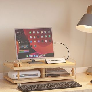 書桌架 增高架 熒幕架 熒幕墊高板 電腦架 電腦支架 螢幕架顯示器雙層增高架電腦收納筆記本增高架桌面置物架ins風加高架
