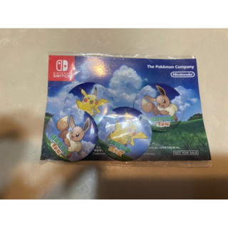 日本 Nintendo典藏胸章 任天堂精靈寶可夢 Let's Go別針胸章徽章 皮卡丘伊布 寶可夢收藏品 限量特典 蒐集