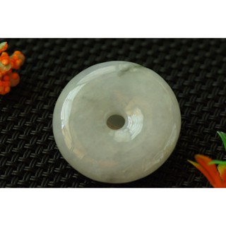 特價N474玉扣❀翡翠玉A貨冰潤淡紫飄花平安扣玉牌吊墜墜子玉珮【緬甸玉翠軒】玉首飾品