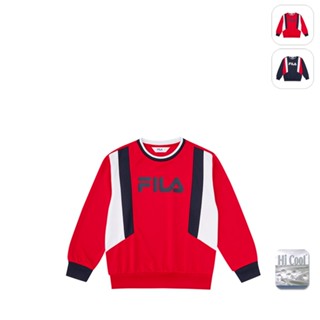 【FILA】KIDS 孩童款 吸濕排汗 長袖上衣-紅色 1TEX-8411-RD