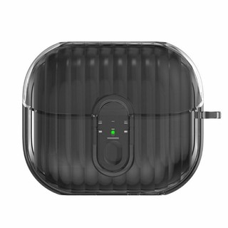 清出 三星Galaxy Buds3 pro 貝殼鎖扣耳機保護套（透明黑）