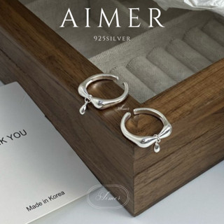 《Aimer ac》韓系S925純銀戒指 水滴蝴蝶結戒指 開口戒 簡約時尚｜銀色｜24年新款輕奢飾品【臺灣現貨+預購】