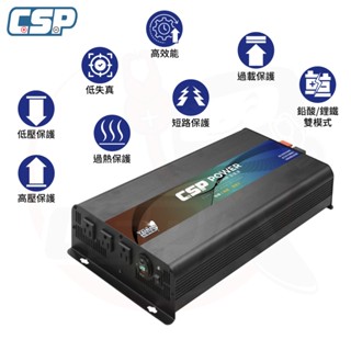 PD-2000 2000W 逆變器 正弦波電源轉換器 保固三年 美規插座X3 USB輸出 LCD 數位電壓顯