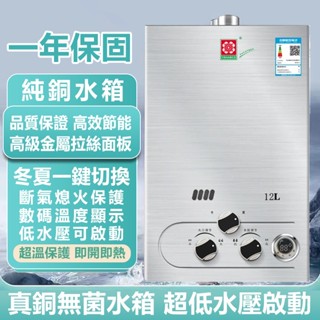 【✨ 廠家直銷✨】燃氣熱水器 天然氣熱水器 家用煤氣液化氣7升8升10升12升天然氣強排低壓即熱防風瓦斯洗澡熱水機器