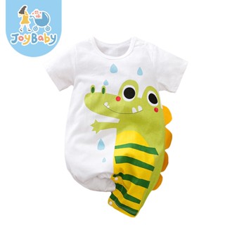 JOYBABY 童裝 白底鱷魚款棉質短袖包屁衣 短袖嬰兒服 童衣 連身衣
