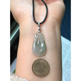 緬甸玉天然A貨翡翠玉墜 冰玻種 飄花 福貝