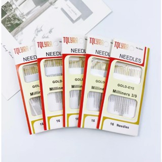 【臺灣出貨】金尾手縫針 16入 針線 針線包 手工藝 縫紉 縫紉用品 縫衣針 針線組 刺繡針 3-9mm 多種尺寸
