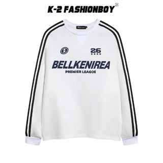 【K-2】BELLKENIREA 英文 印花 線條 設計 賽車風 簡約 長袖上衣 長T【H3370】