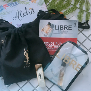 現貨🌺Aloha代購🌺官方超值組合 YSL Libre 3ml 噴式小香 奢華緞面唇膏 01號色 2.5g
