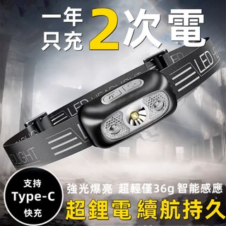 好物推薦🎁 超亮感應頭燈 LED頭燈 充電式頭燈 釣魚頭燈 登山燈 戶外燈 礦燈 強光手電筒 探照燈 戶外頭燈 小米
