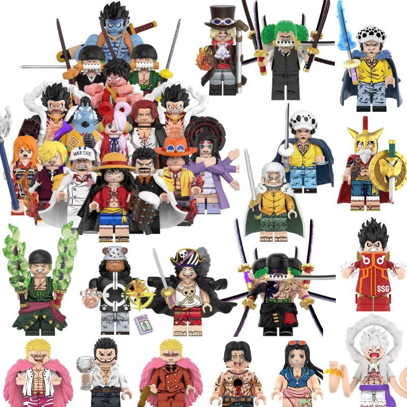 袋裝積木人偶 航海王系列 魯夫四檔 索隆 七武海大熊 羅 雷利 香吉士 薩波 赤犬 惡夢魯夫  / 系列商品320