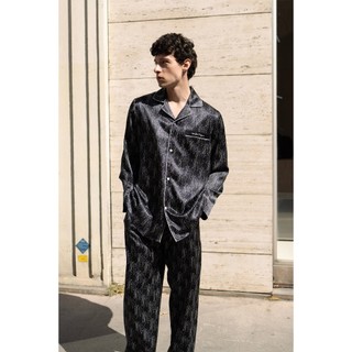 Not Just Pajama 心動博物館系列 小天使印花真絲長袖情侶睡衣套裝男款