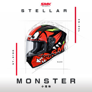【台灣總代理】 SMK全罩安全帽｜STELLAR MONSTER小怪物 (DOT+ECE雙認證)