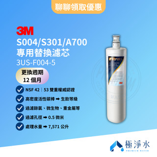 【3M】台灣原廠公司貨 S004｜S301｜A700 專用替換濾芯 一入組 3US-F004-5