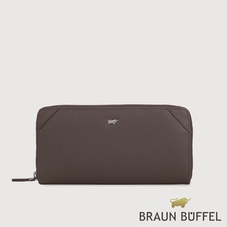 【BRAUN BUFFEL】斯萊特-A 8卡拉鍊長夾-培土棕(德國小金牛台灣總代理)/BF565-601-POS