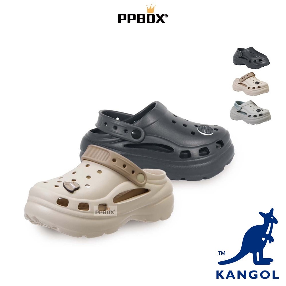 KANGOL 袋鼠 足弓鞋墊 洞洞鞋 獨家款【65228674】時尚 餅乾鞋 穆勒鞋 厚底 拖鞋 雲朵鞋 日韓穿搭