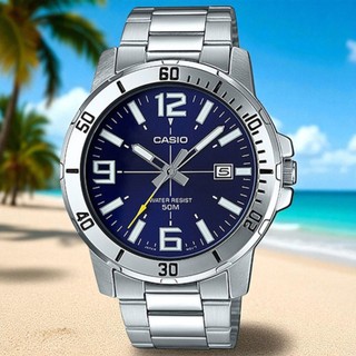 錶流行CASIO (MTP-VD01D-2B) 休閒運動 有型時尚男指針錶