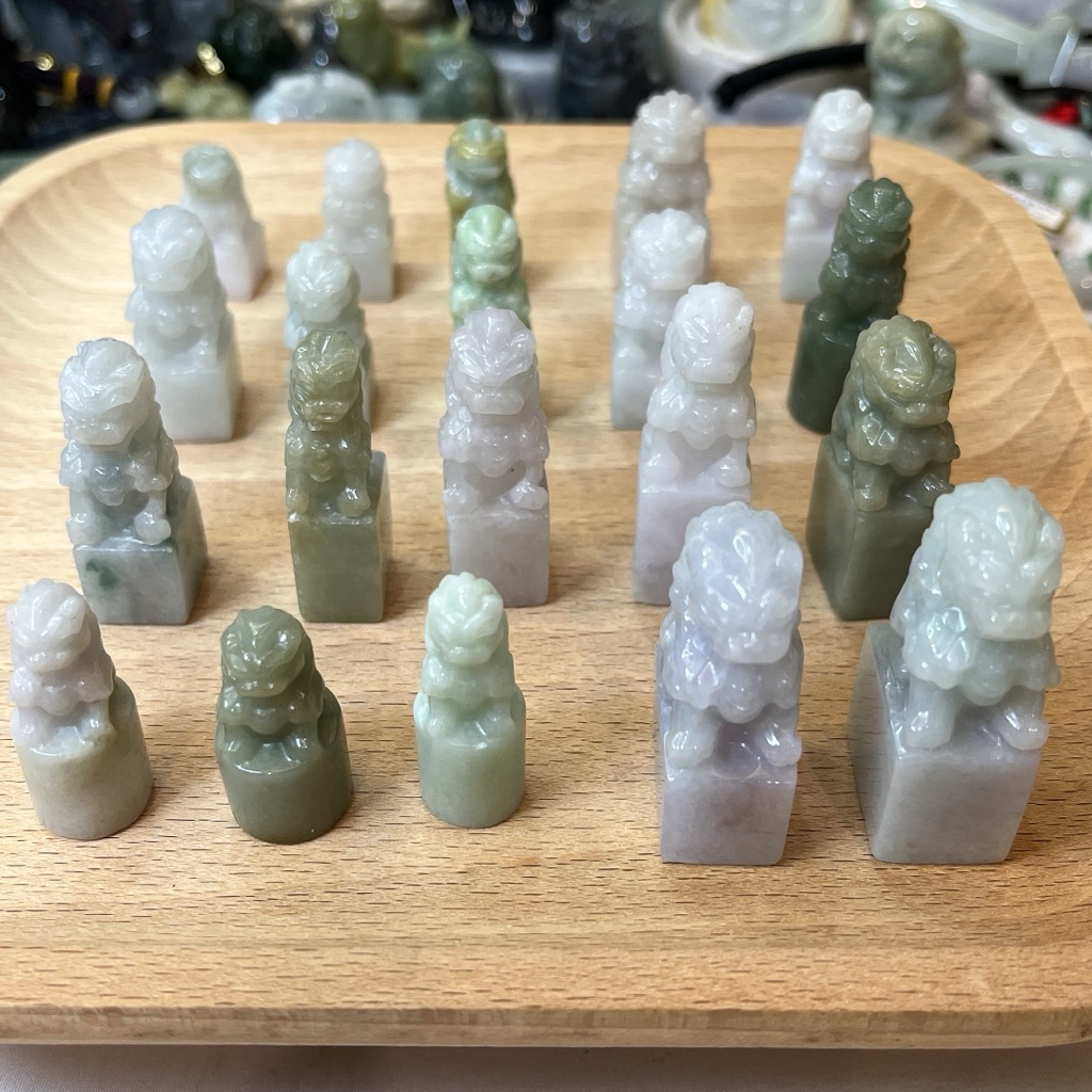 君遇 ➰ 天然A貨翡翠 糯種獅子印章 可代刻